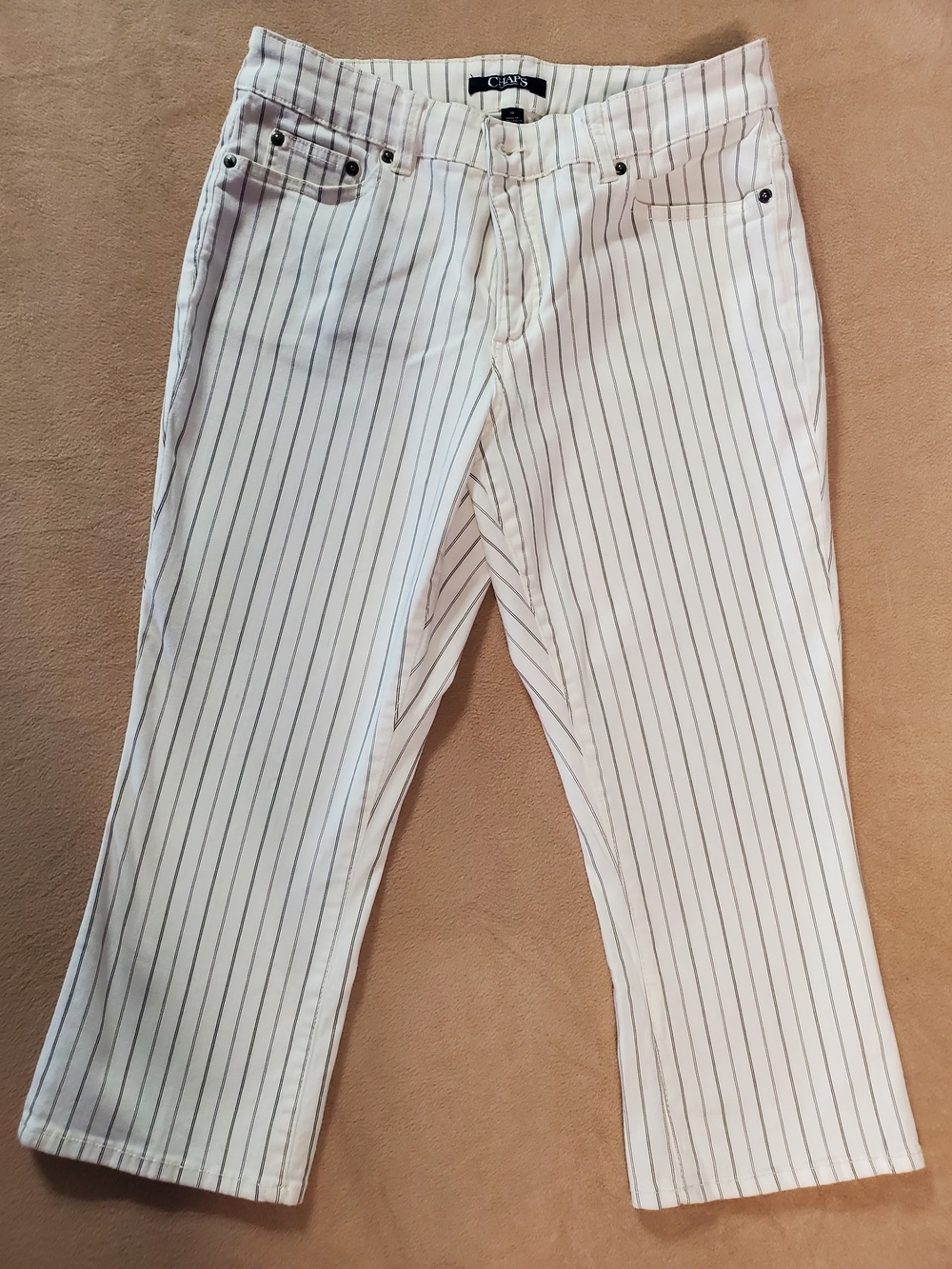 Classic White Pinstripe Womens Jeans